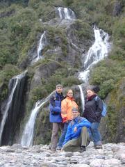 Franz Josef: Mit Matthias, Kathrin und Nicole nahe des Gletschers