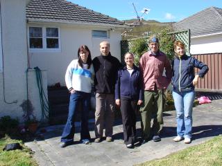 Lower Hutt: Joanne, Matthias, Kathrin, ich und Tanja