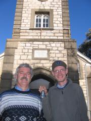 Tanunda: Mit Pastor David Gogoll vor der Tabor Lutheran Church